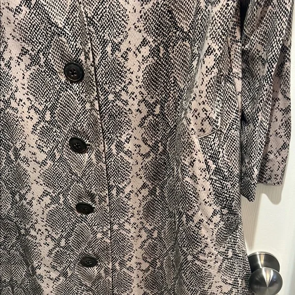 CAbi Brown and Black Trench Coat with Snakeskin Pattern - Picture 3 of 9